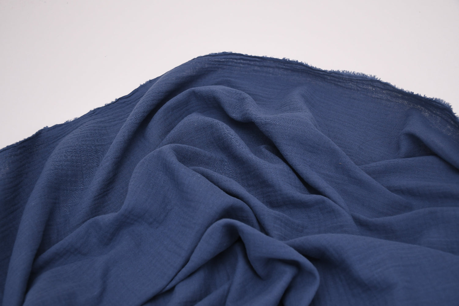 100% Cotton Double Gauze Muslin Fabric - Light Navy