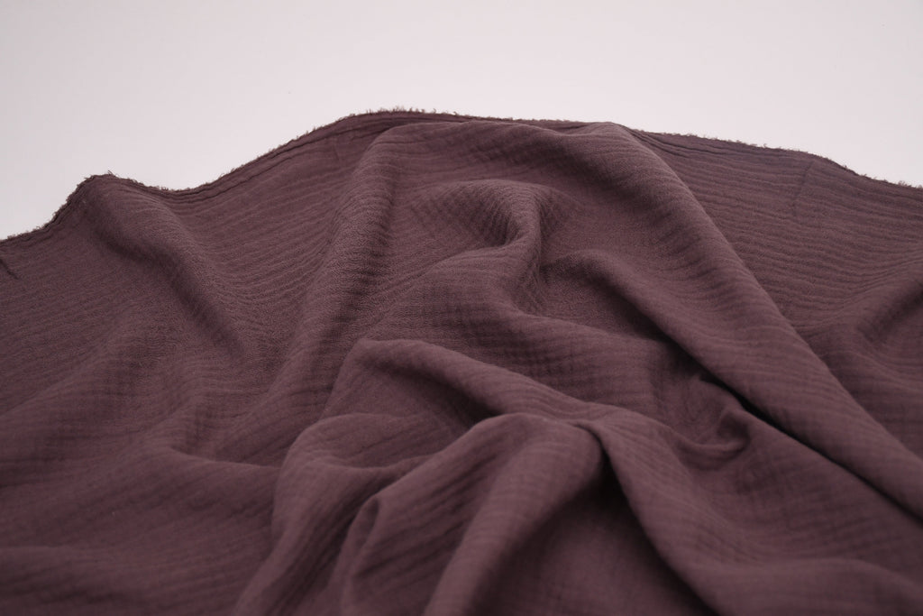 100% Cotton Double Gauze Muslin Fabric - Chocolate