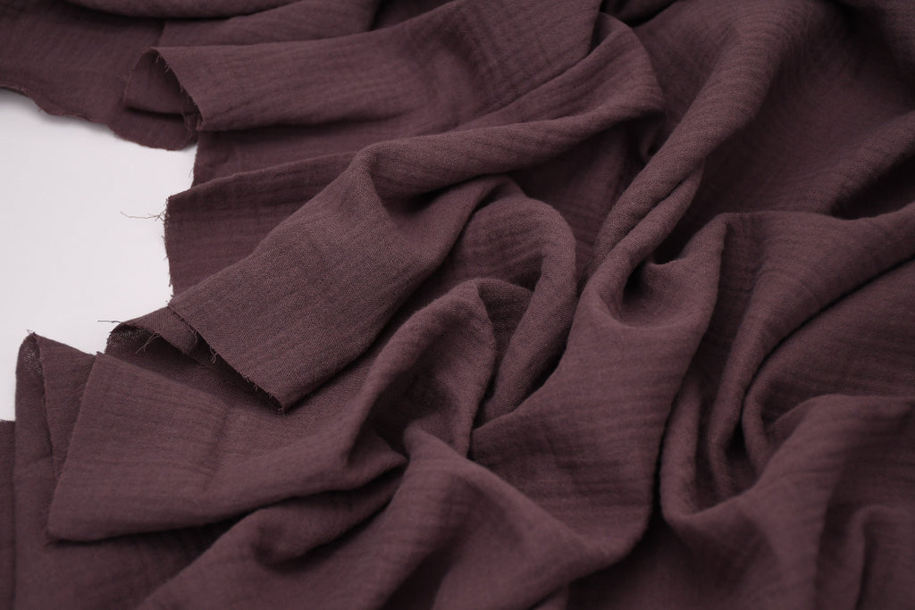 100% Cotton Double Gauze Muslin Fabric - Chocolate