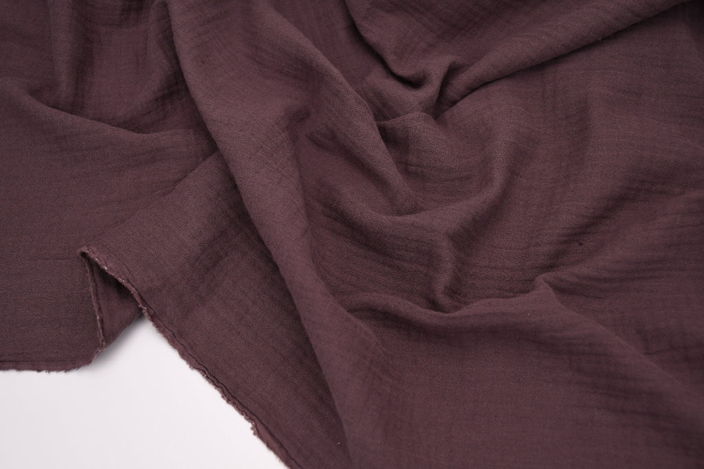 100% Cotton Double Gauze Muslin Fabric - Chocolate