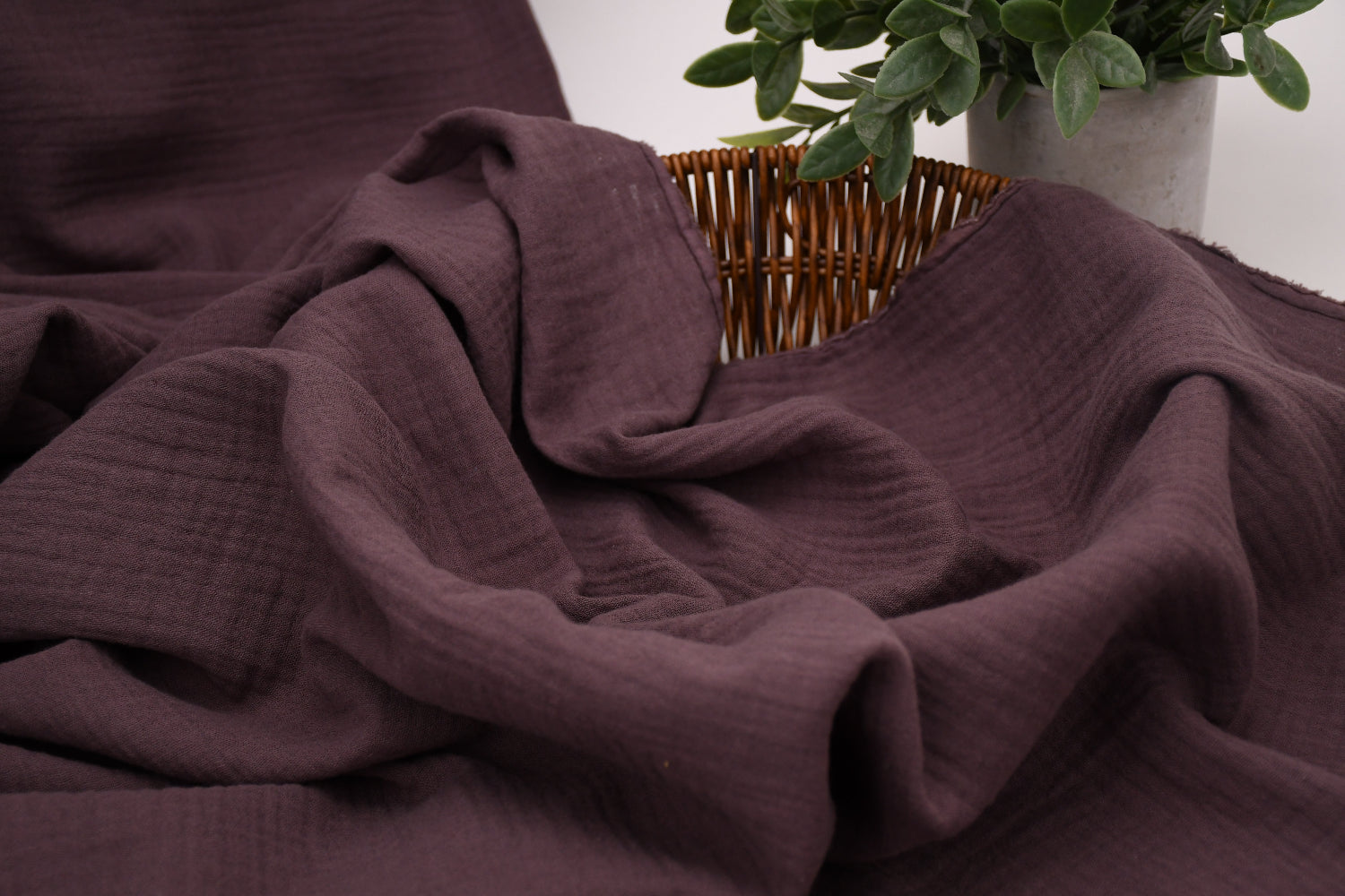 100% Cotton Double Gauze Muslin Fabric - Chocolate