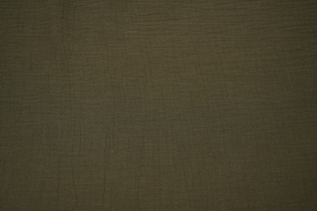 100% Cotton Double Gauze Muslin Fabric -  Olive