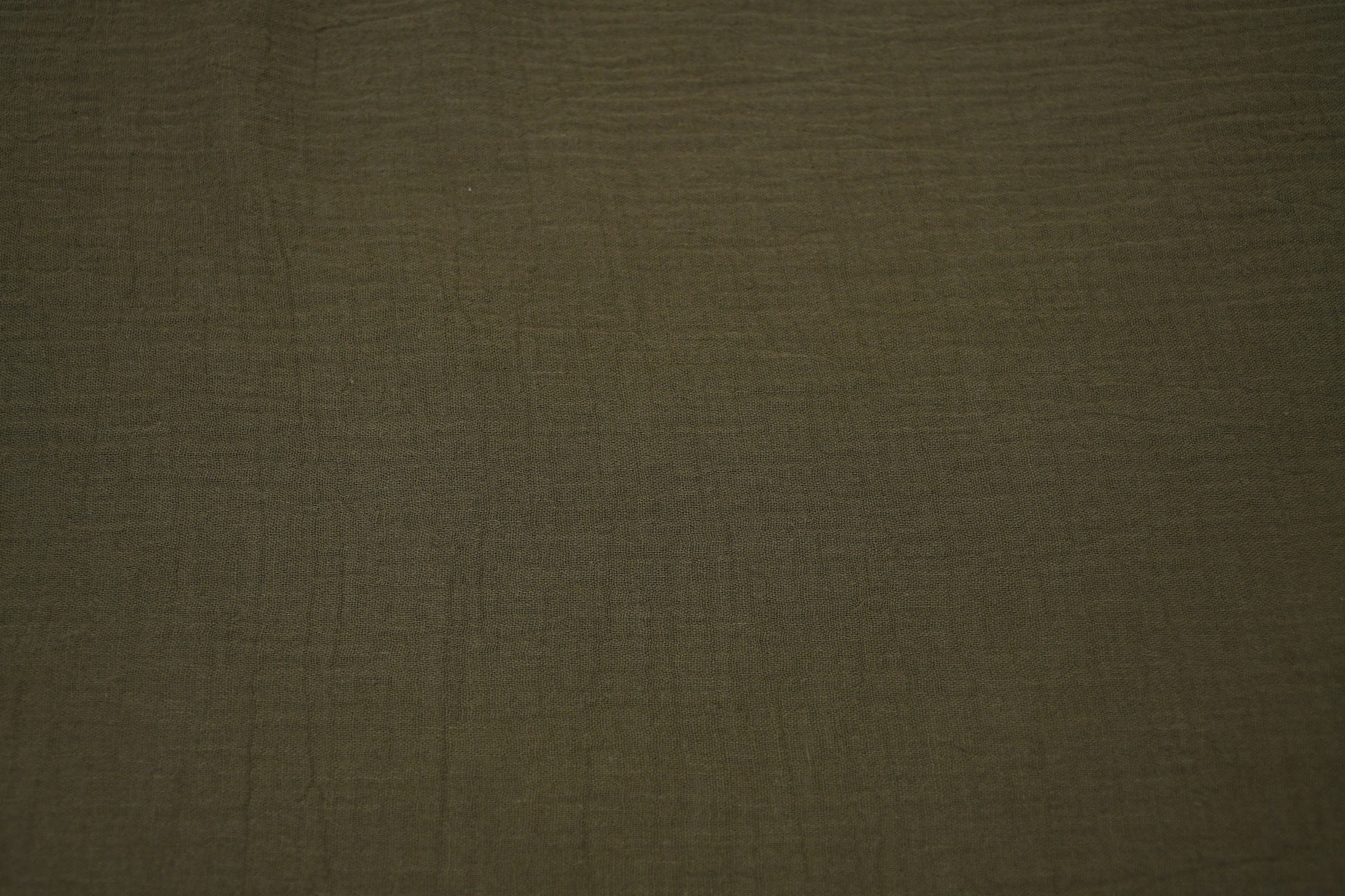 100% Cotton Double Gauze Muslin Fabric -  Olive