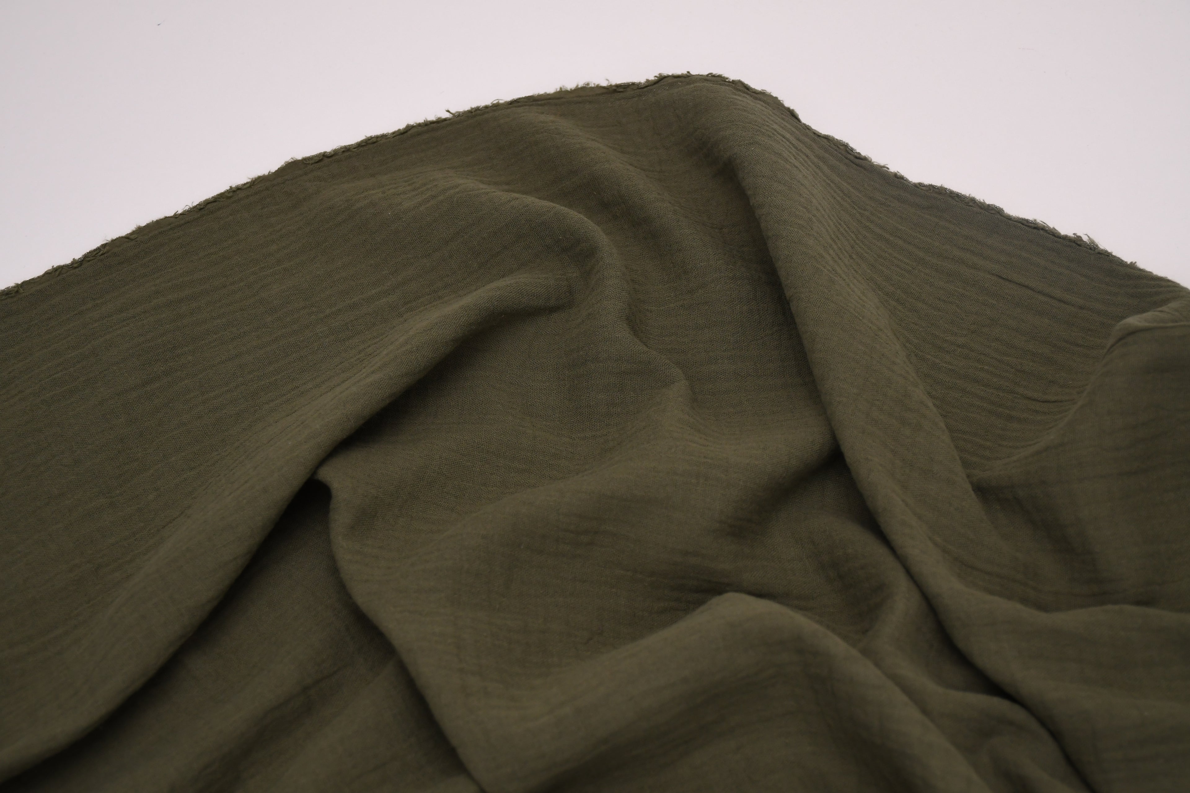 100% Cotton Double Gauze Muslin Fabric -  Olive