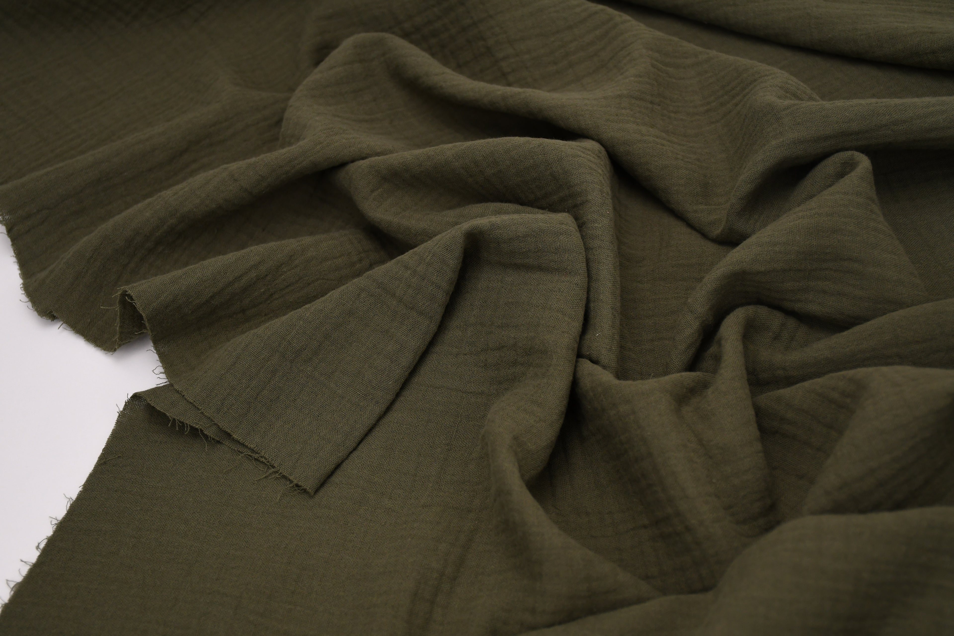 100% Cotton Double Gauze Muslin Fabric -  Olive