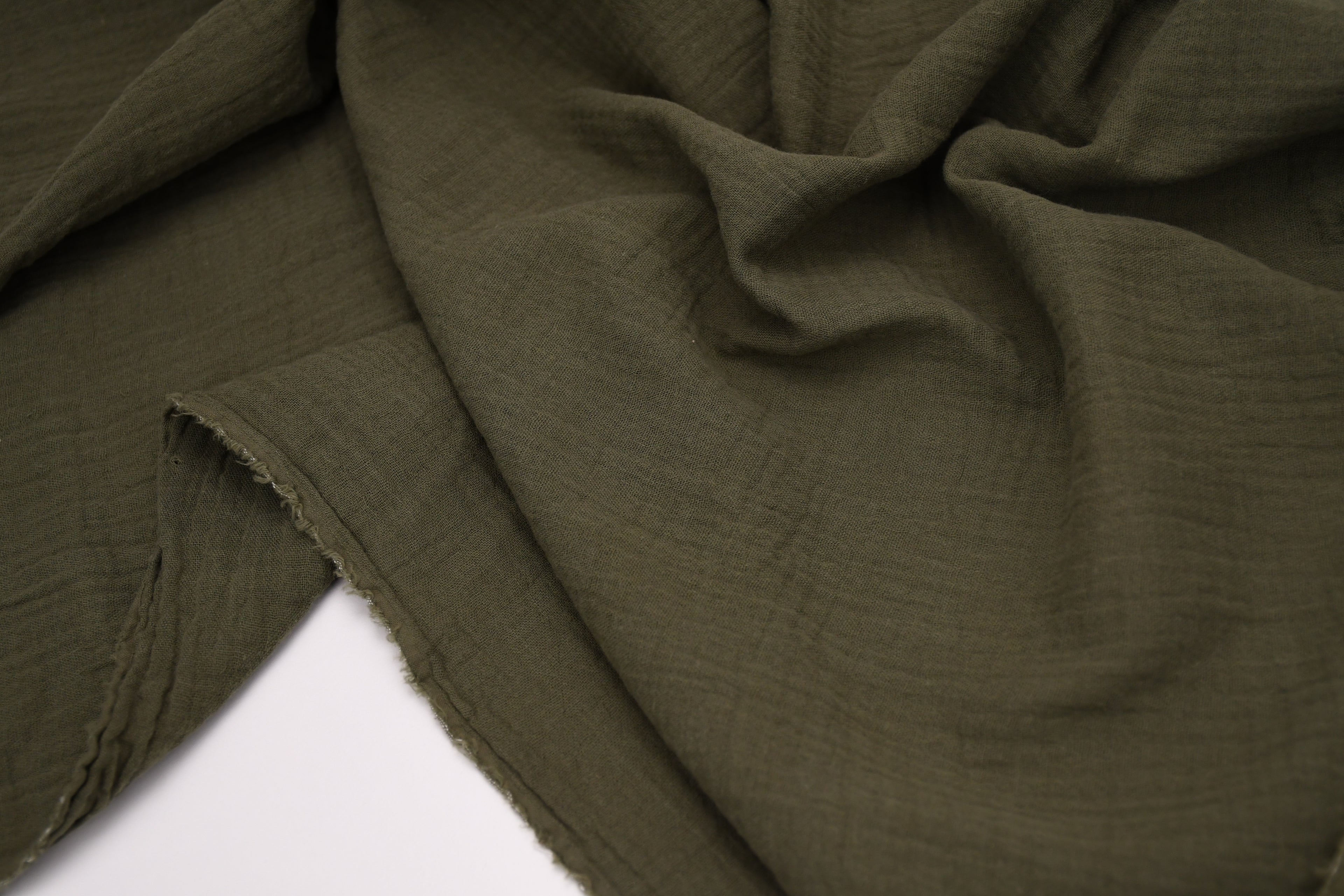 100% Cotton Double Gauze Muslin Fabric -  Olive