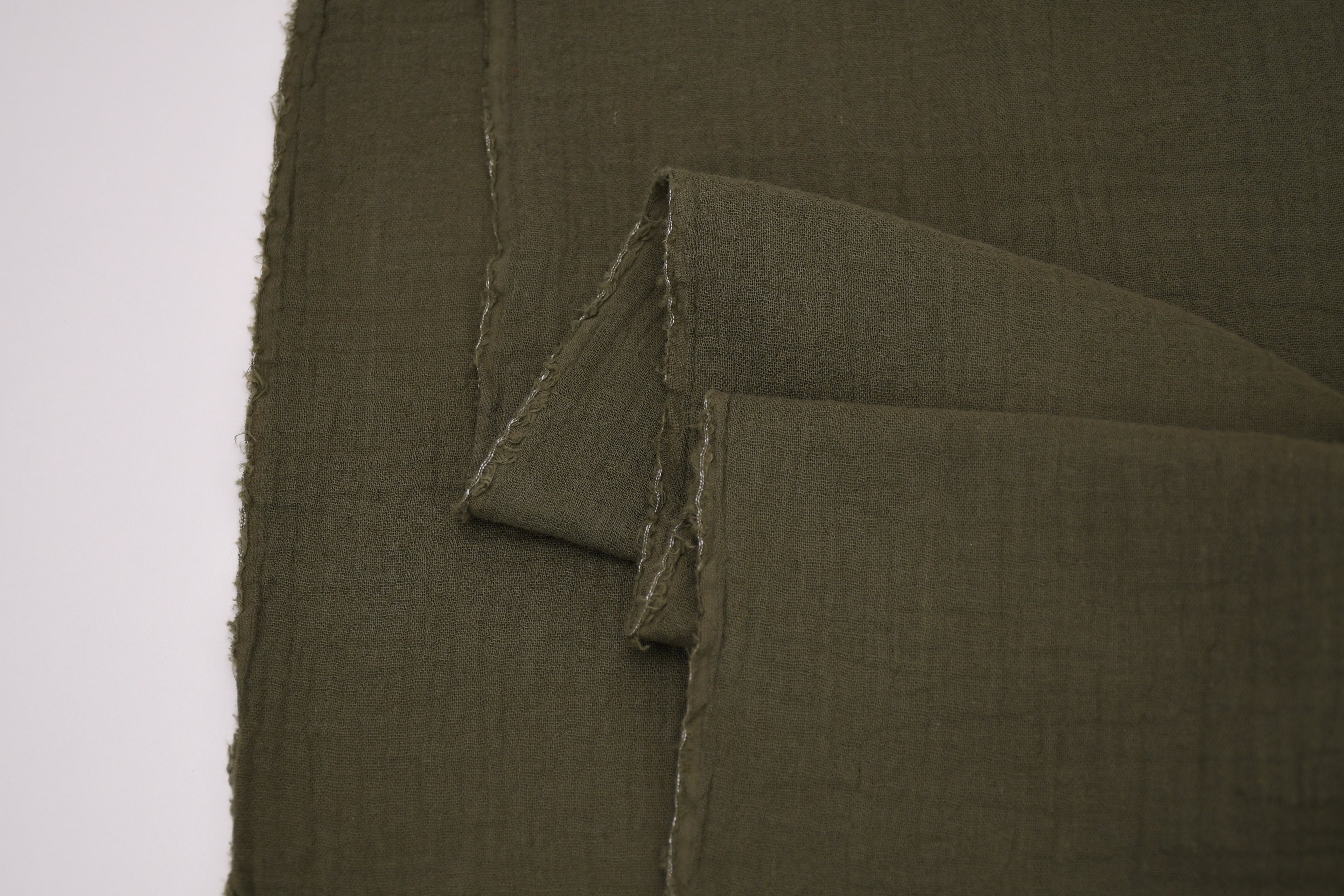 100% Cotton Double Gauze Muslin Fabric -  Olive