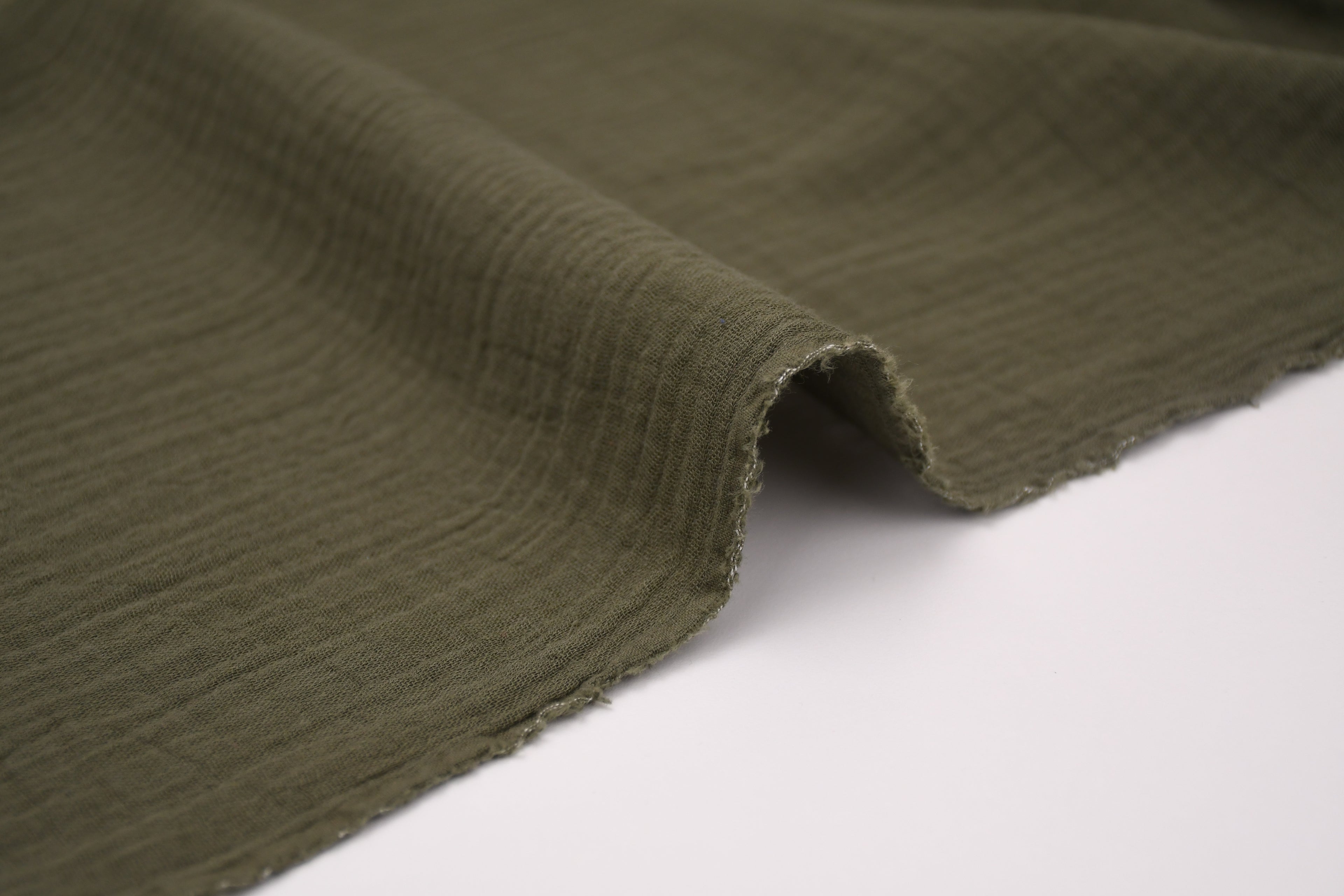 100% Cotton Double Gauze Muslin Fabric -  Olive