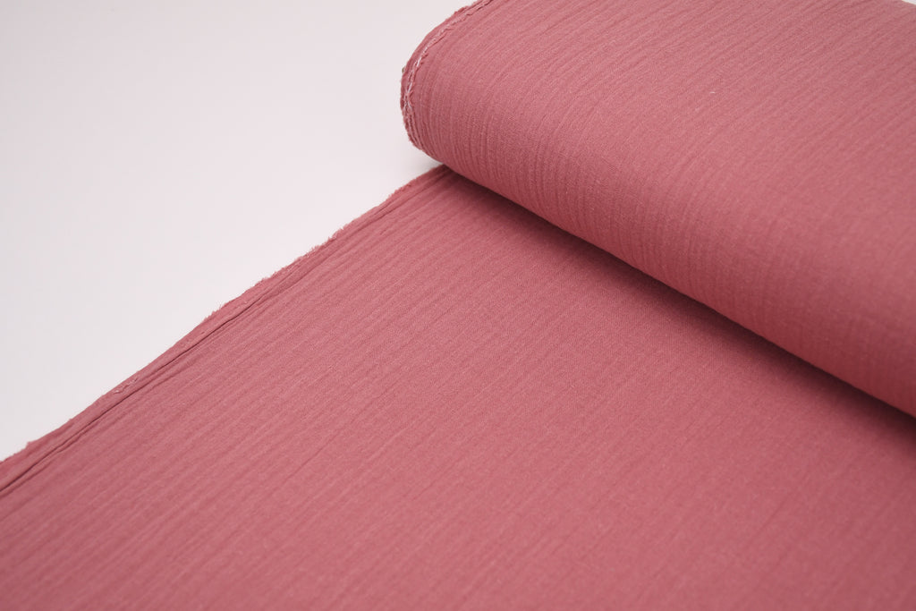 100% Cotton Double Gauze Muslin Fabric - Rose Berry