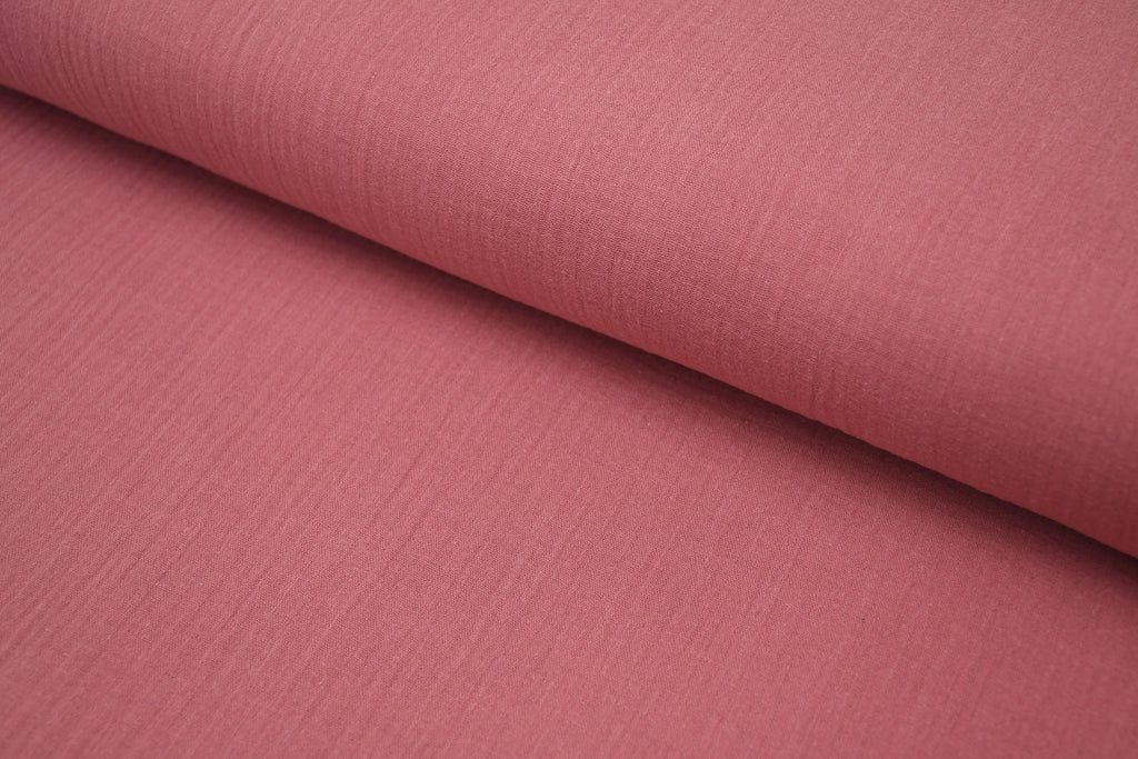 100% Cotton Double Gauze Muslin Fabric - Rose Berry