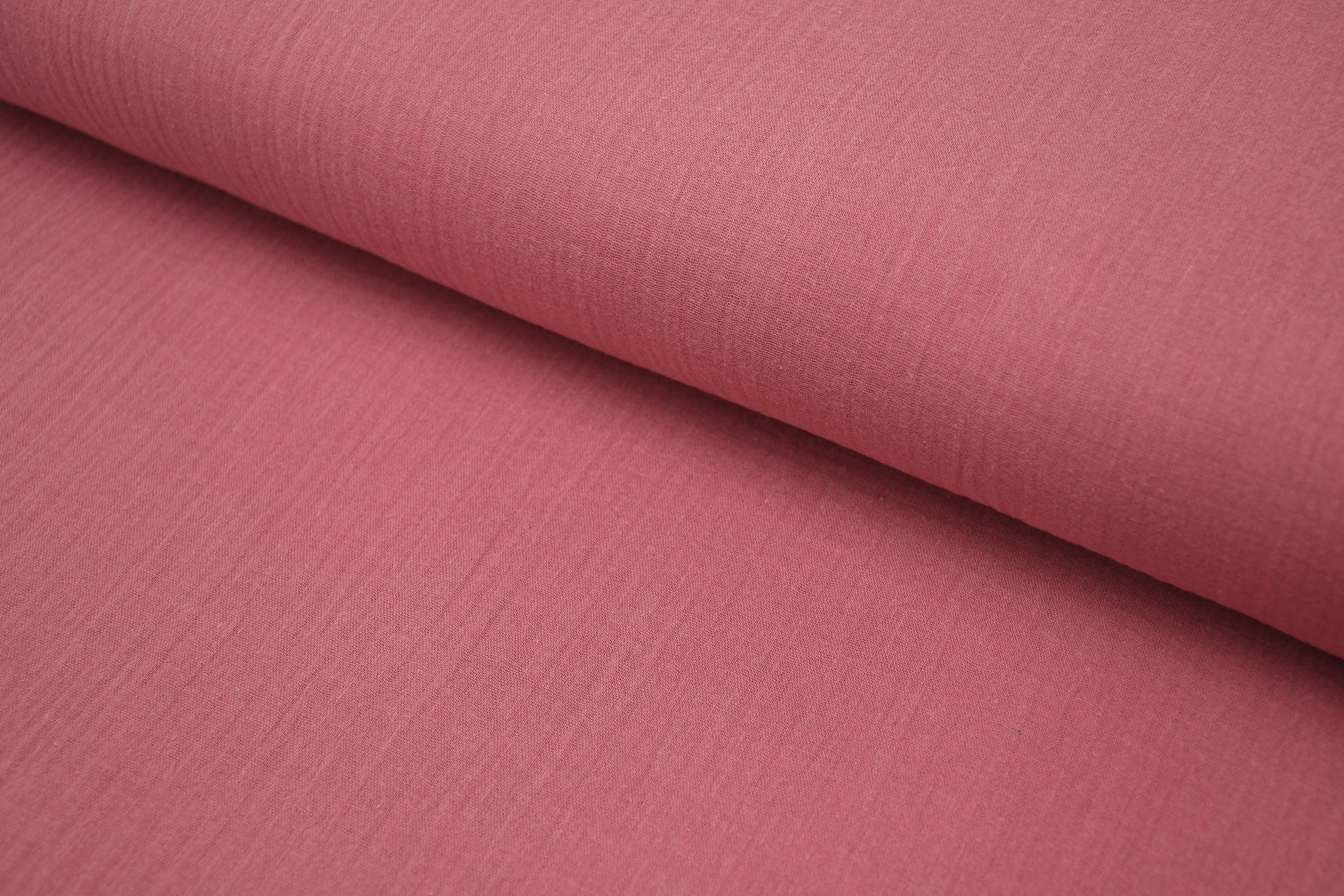 100% Cotton Double Gauze Muslin Fabric - Rose Berry