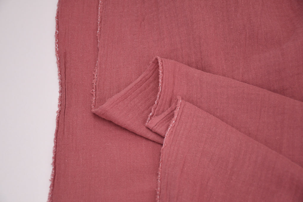 100% Cotton Double Gauze Muslin Fabric - Rose Berry