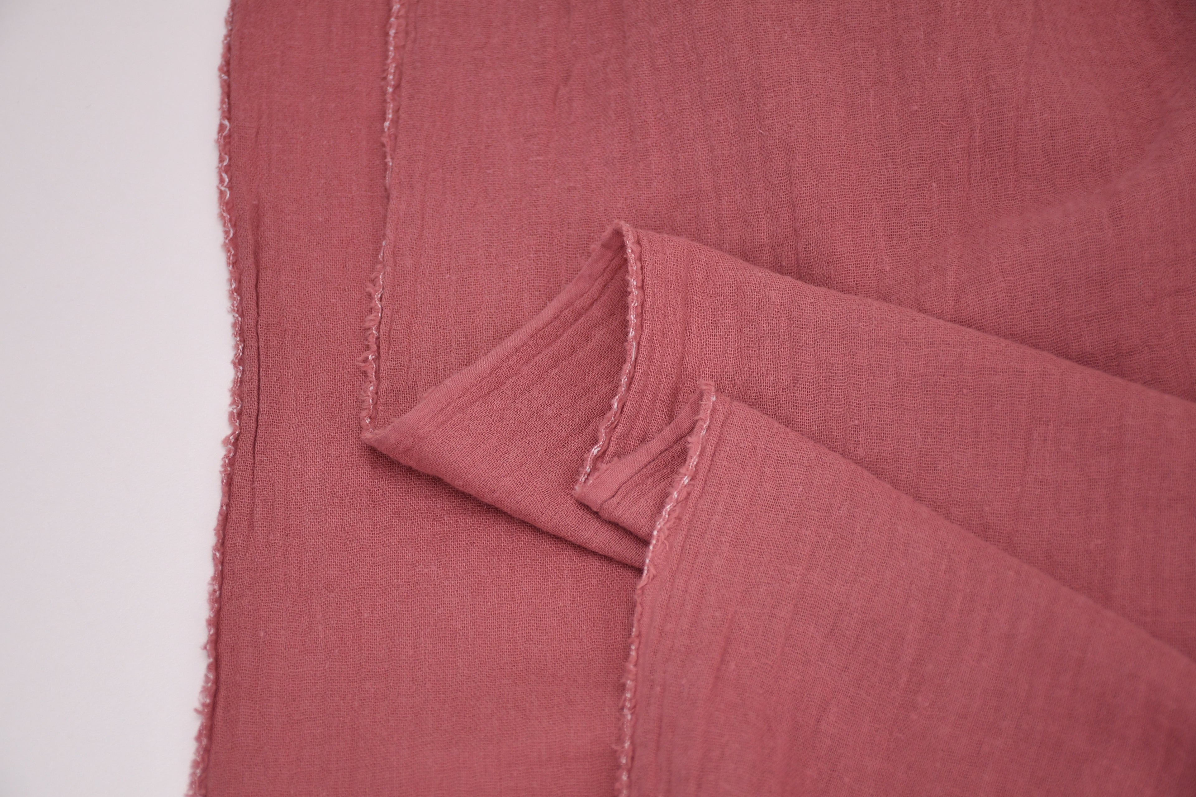 100% Cotton Double Gauze Muslin Fabric - Rose Berry
