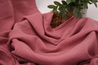 100% Cotton Double Gauze Muslin Fabric - Rose Berry