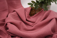 100% Cotton Double Gauze Muslin Fabric - Rose Berry