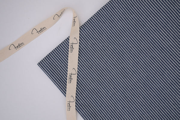 Denim rayé hickory 8 oz – Bleu acier
