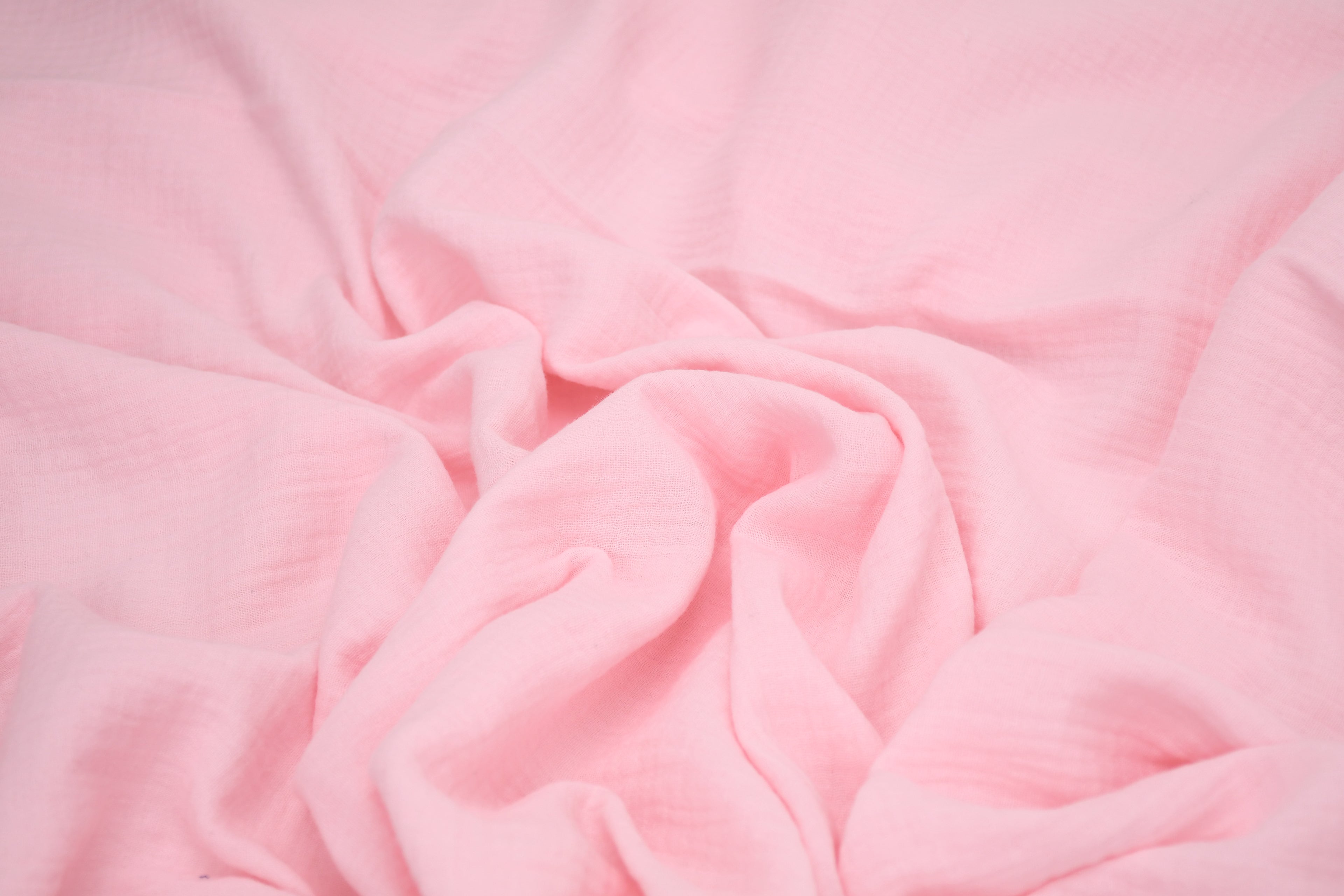100% Cotton Double Gauze Muslin Fabric -  Baby Pink