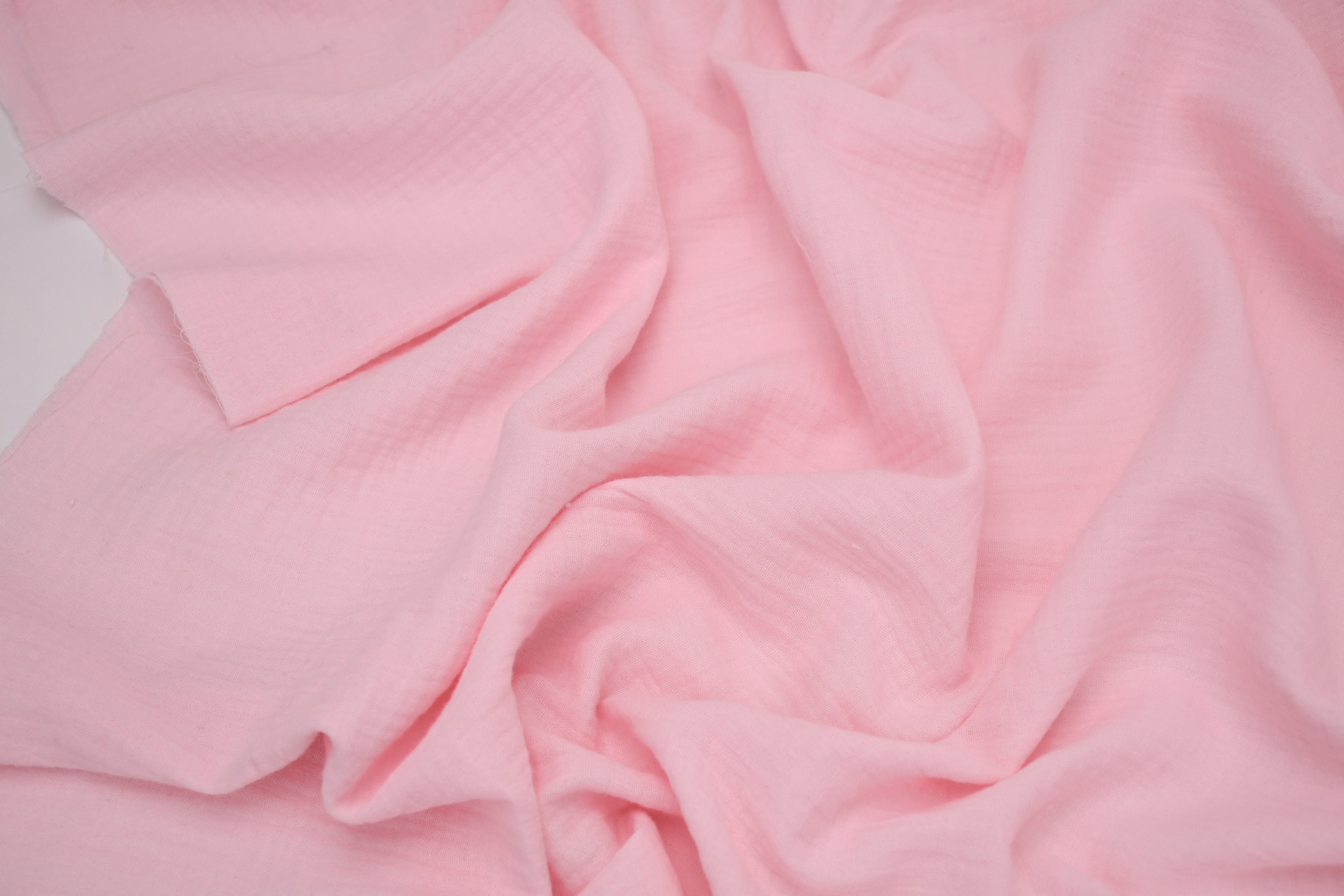 100% Cotton Double Gauze Muslin Fabric -  Baby Pink