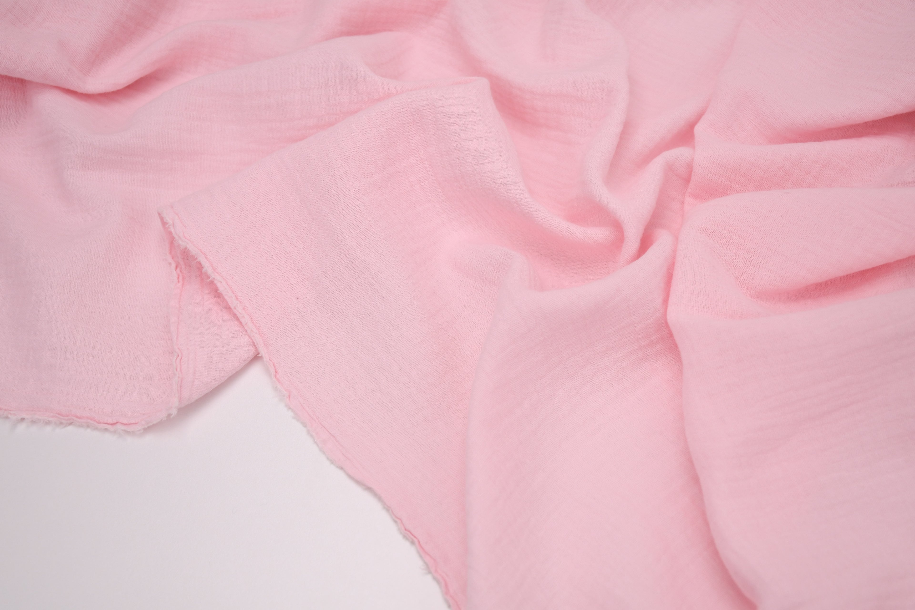 100% Cotton Double Gauze Muslin Fabric -  Baby Pink