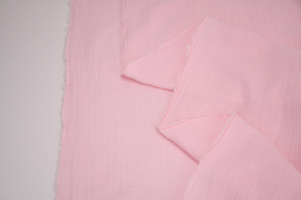100% Cotton Double Gauze Muslin Fabric -  Baby Pink