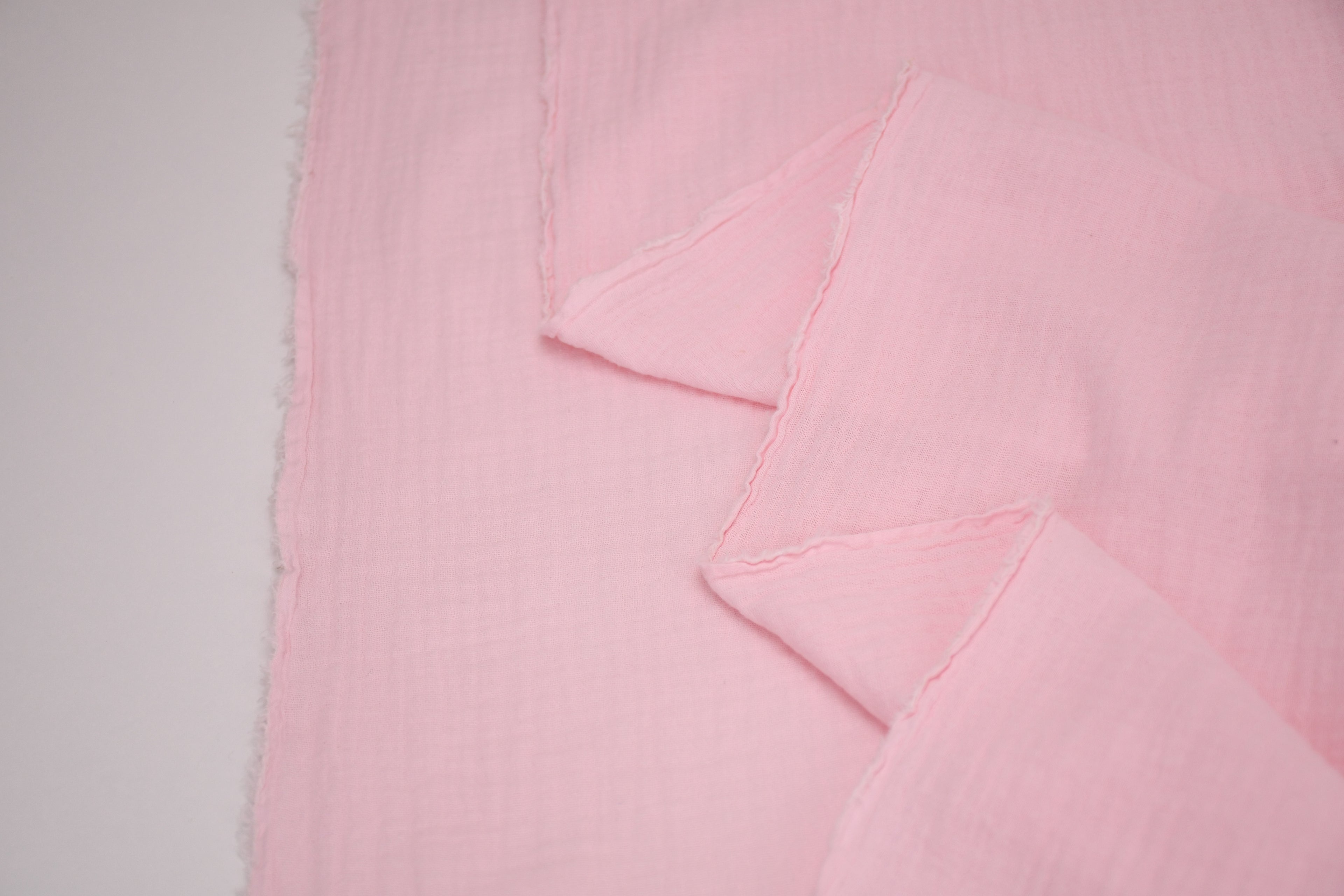 100% Cotton Double Gauze Muslin Fabric -  Baby Pink