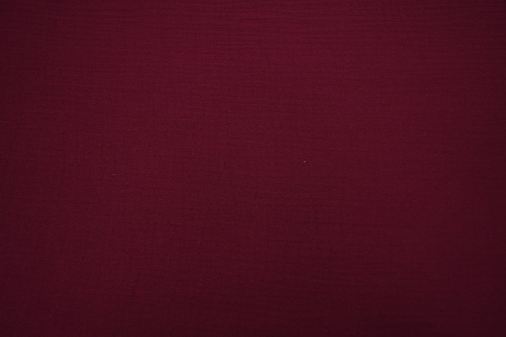 100% Cotton Double Gauze Muslin Fabric - Burgundy