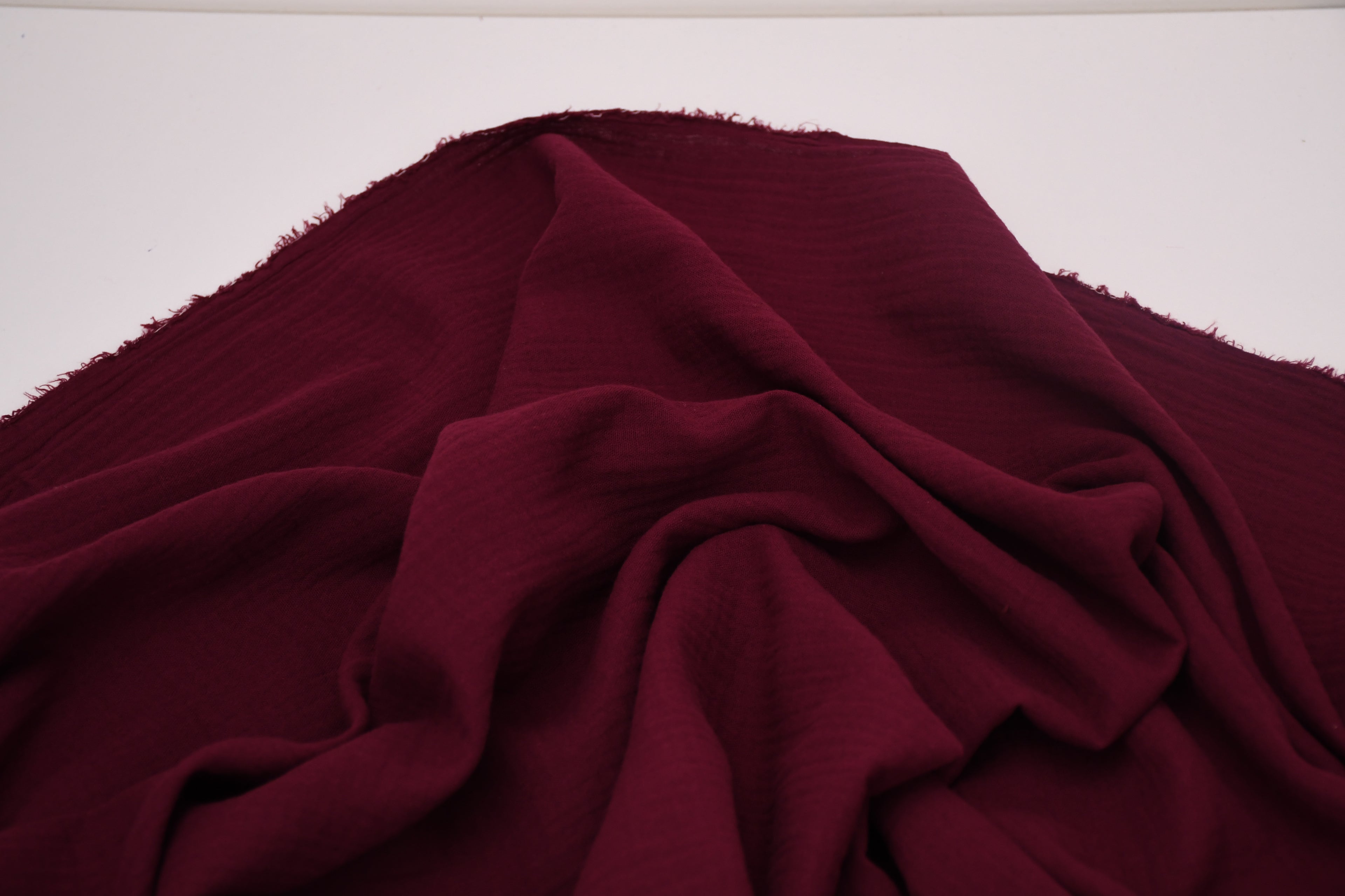 100% Cotton Double Gauze Muslin Fabric - Burgundy