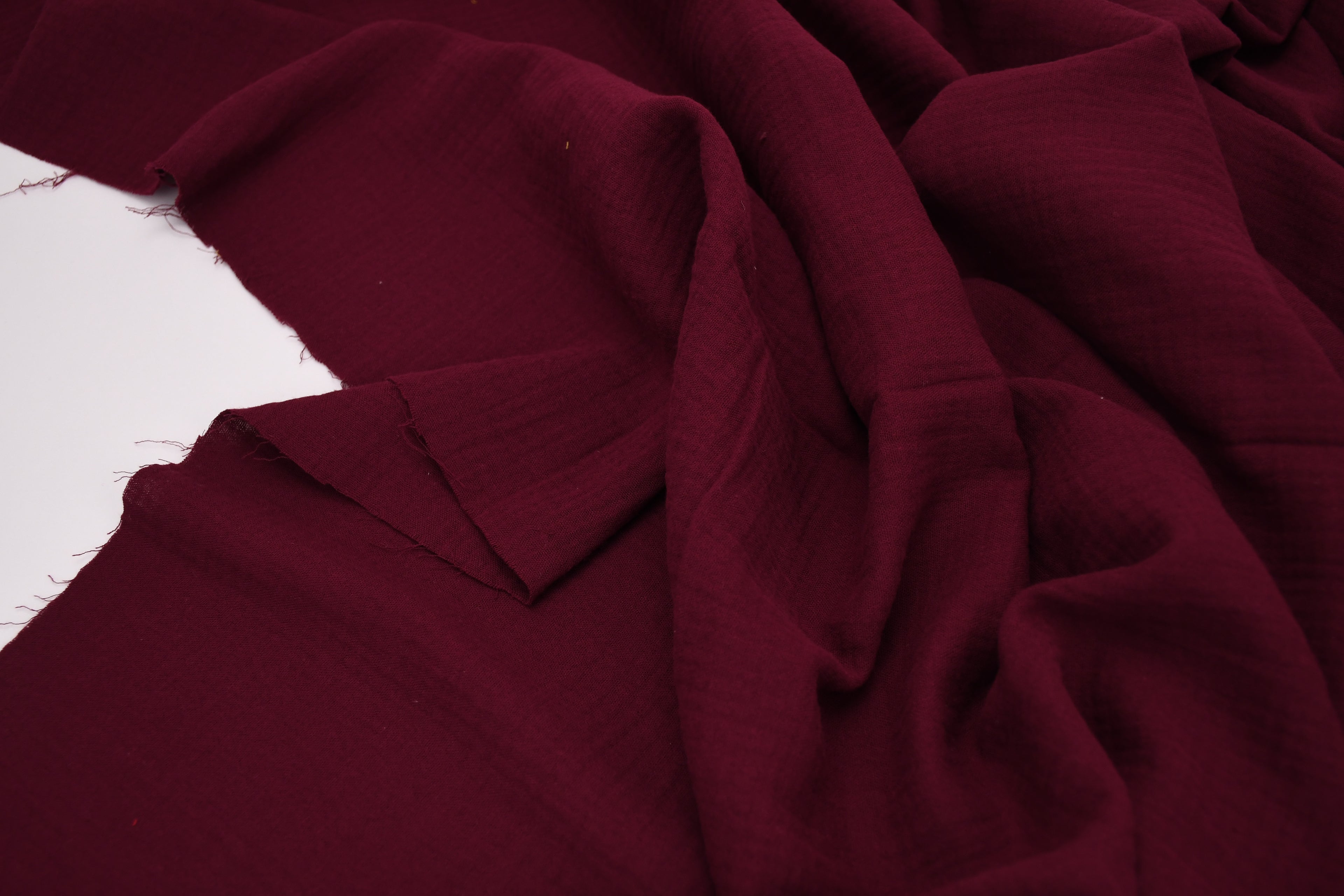 100% Cotton Double Gauze Muslin Fabric - Burgundy