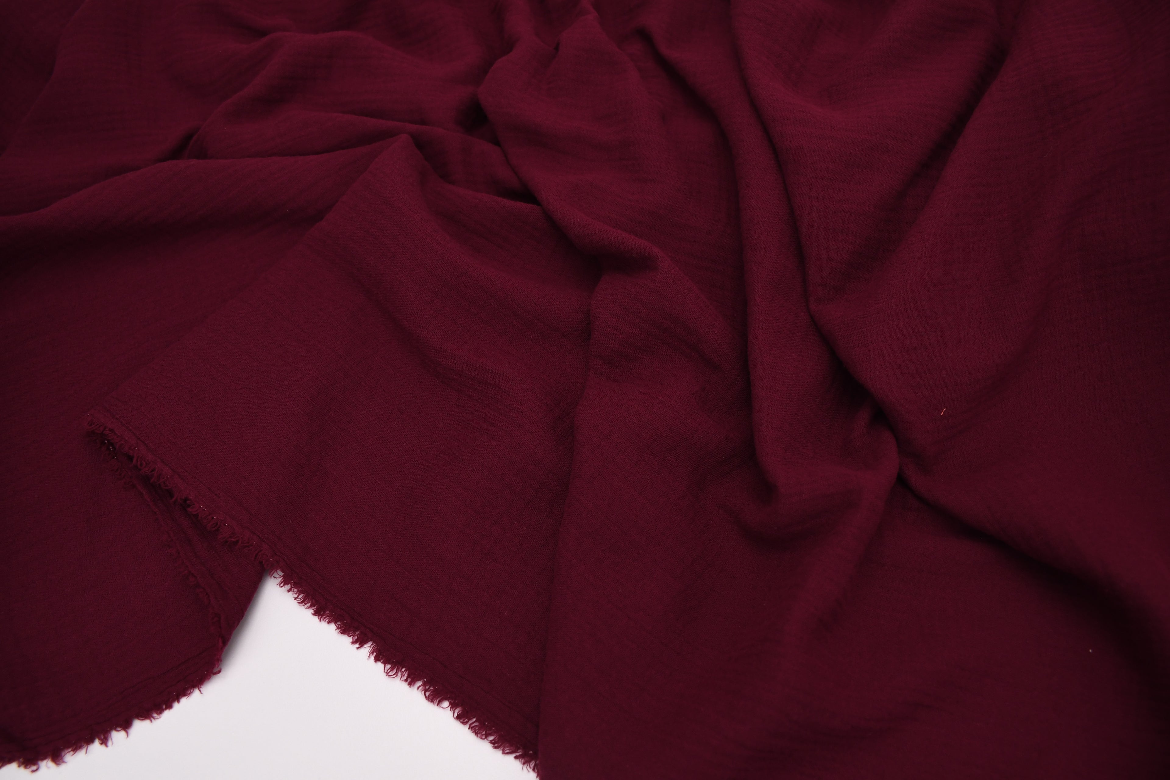 100% Cotton Double Gauze Muslin Fabric - Burgundy