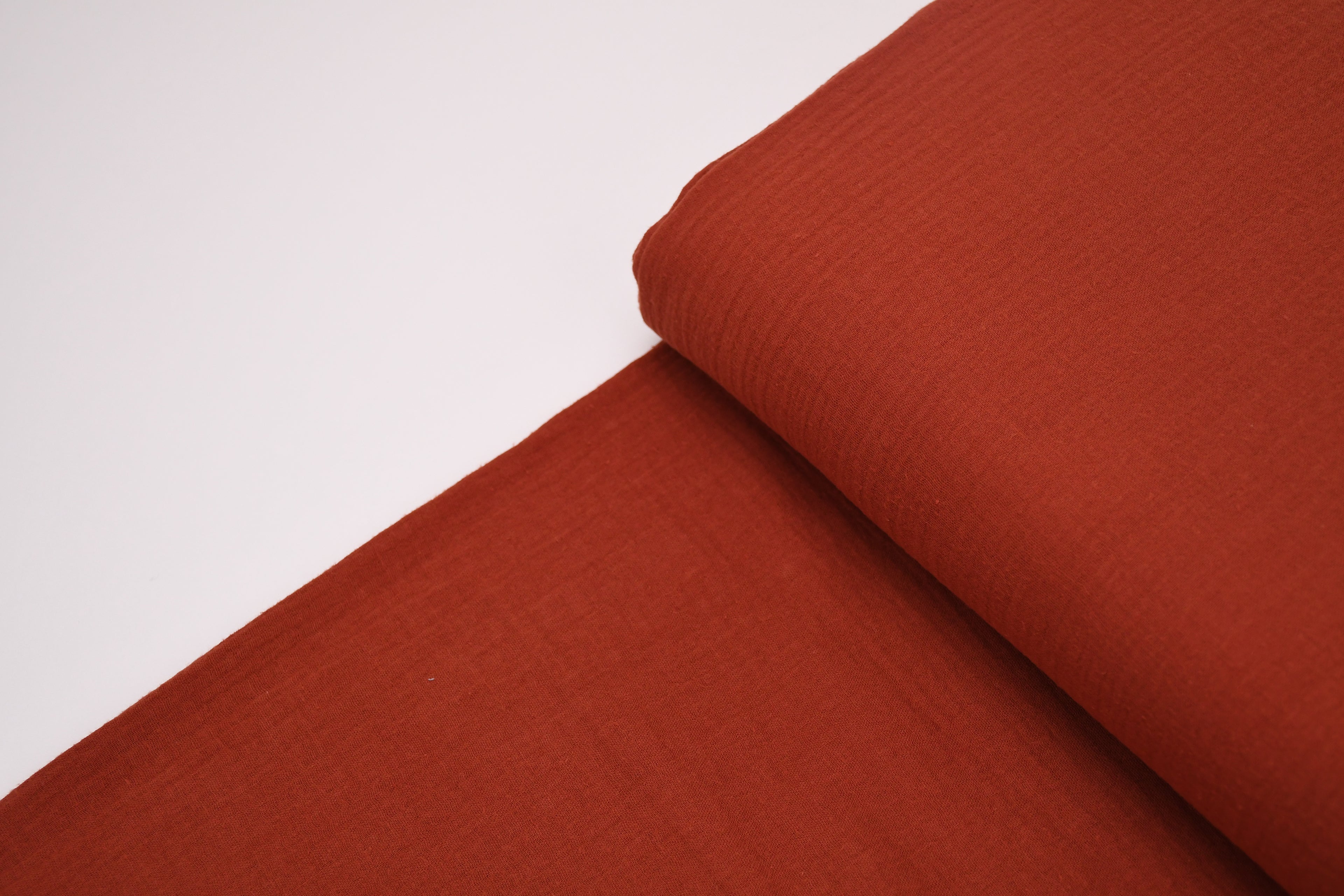 100% Cotton Double Gauze Muslin Fabric - Rust