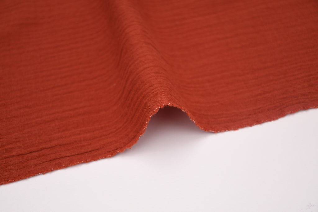 100% Cotton Double Gauze Muslin Fabric - Rust