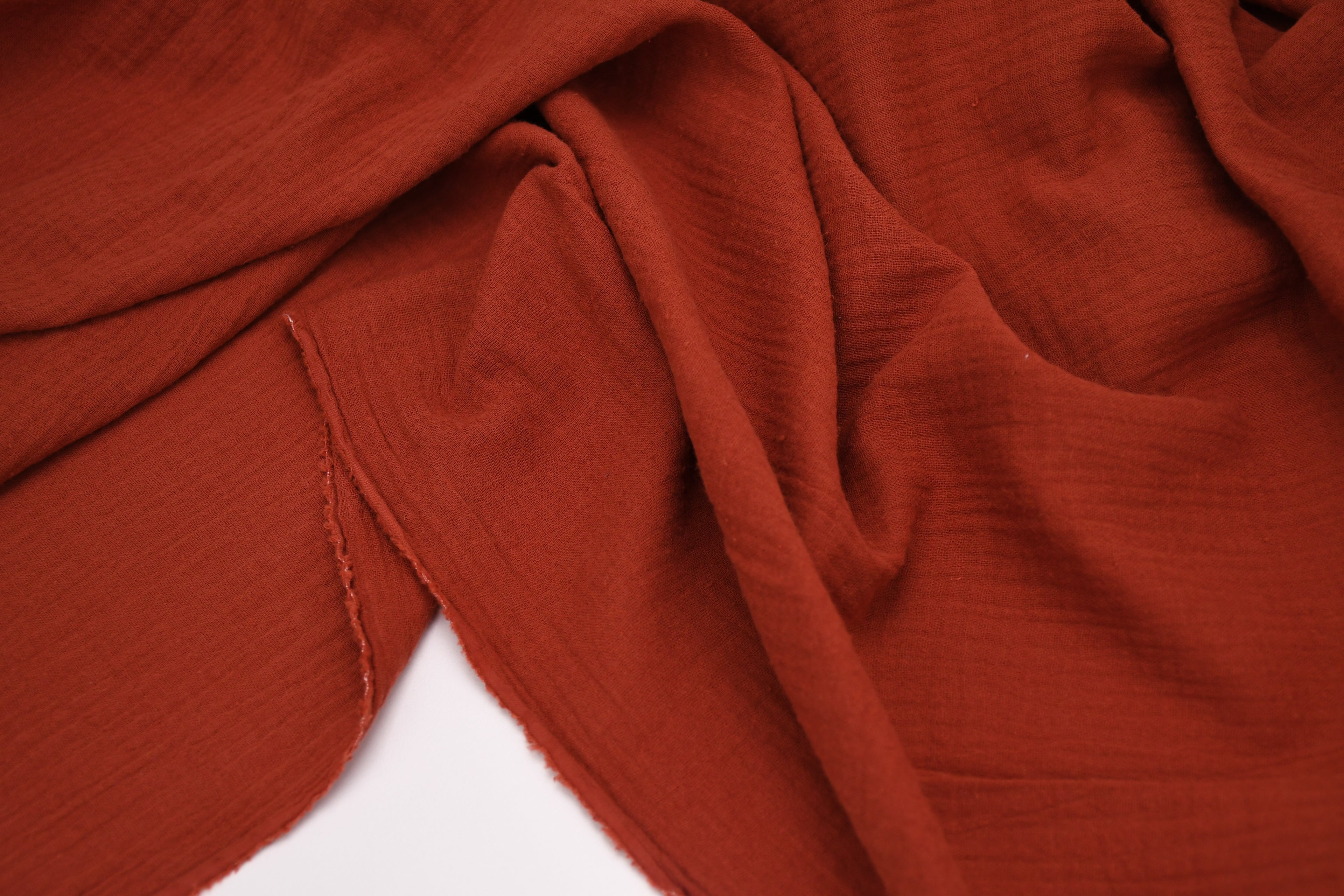 100% Cotton Double Gauze Muslin Fabric - Rust