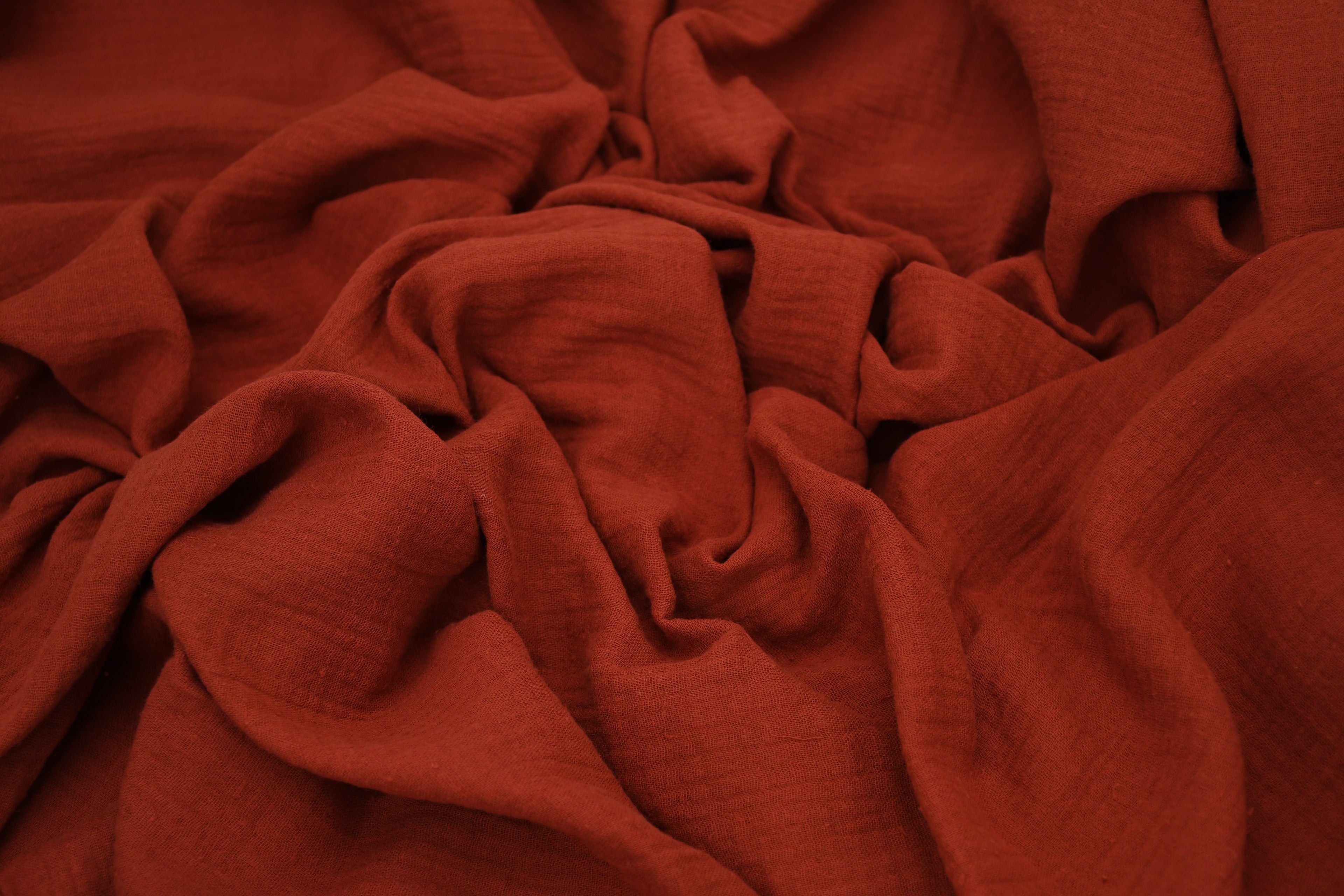 100% Cotton Double Gauze Muslin Fabric - Rust
