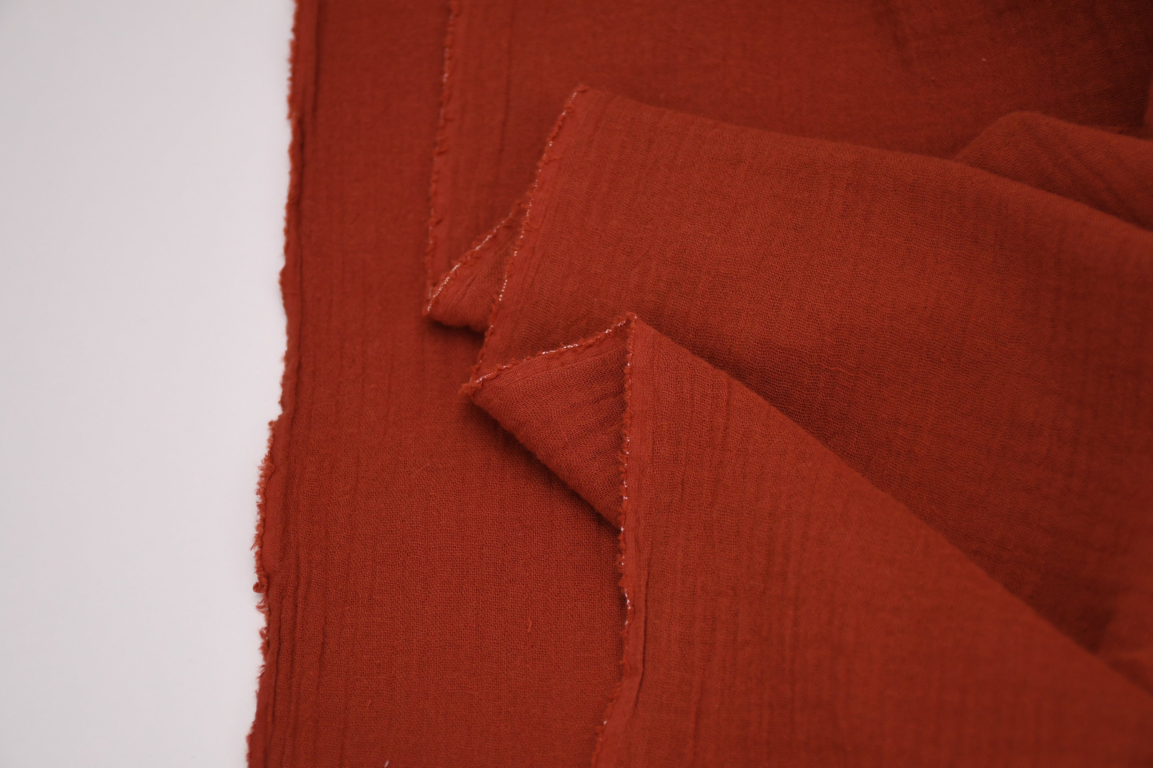 100% Cotton Double Gauze Muslin Fabric - Rust