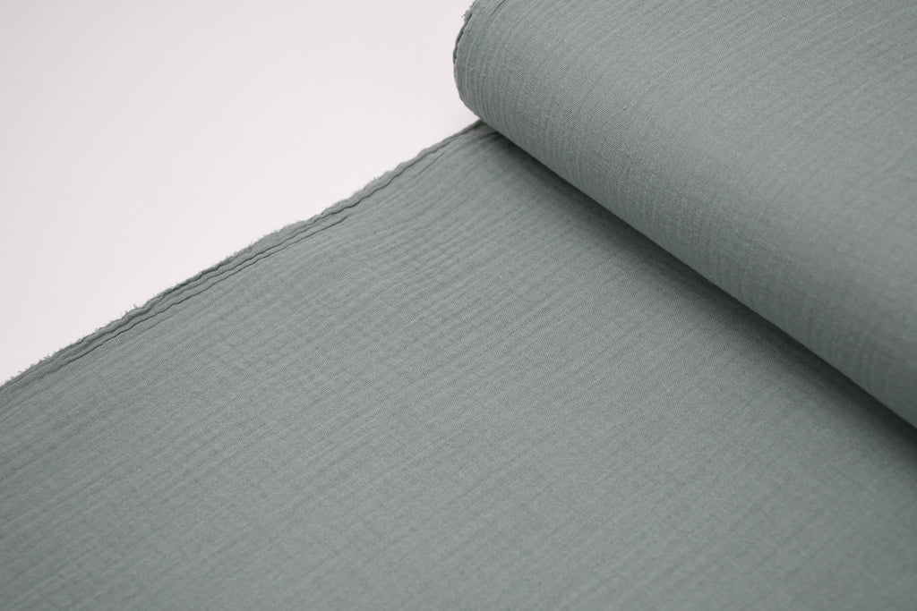 100% Cotton Double Gauze Muslin Fabric - Grey