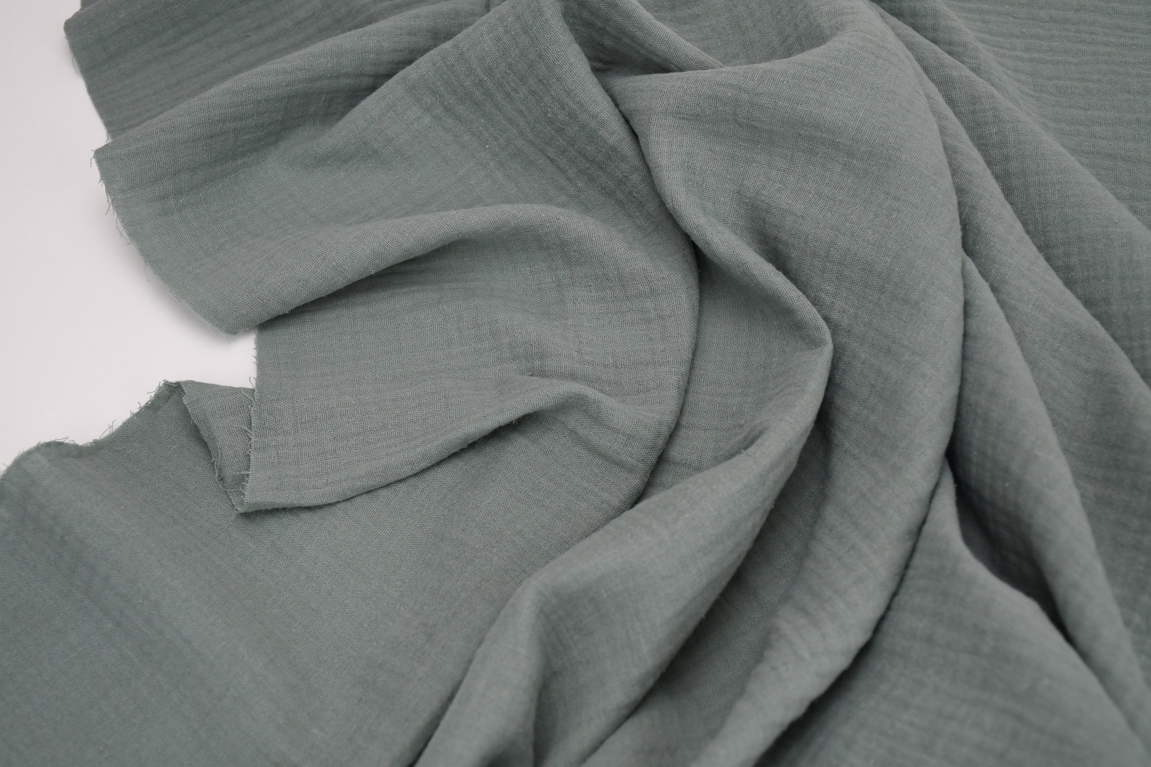 100% Cotton Double Gauze Muslin Fabric - Grey