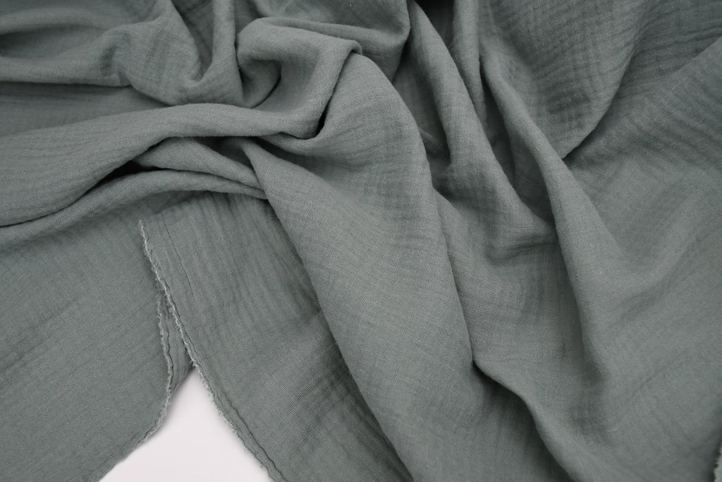 100% Cotton Double Gauze Muslin Fabric - Grey