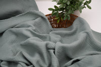 100% Cotton Double Gauze Muslin Fabric - Grey