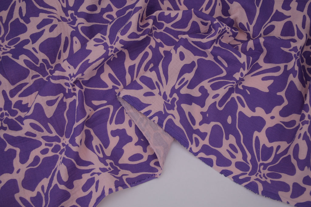 100% Cotton Muslin Double Gauze Print - Wisteria Bloom