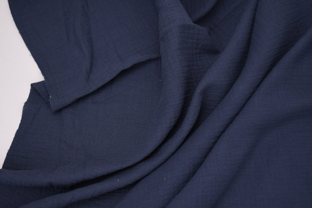 100% Cotton Double Gauze Muslin Fabric - Denim