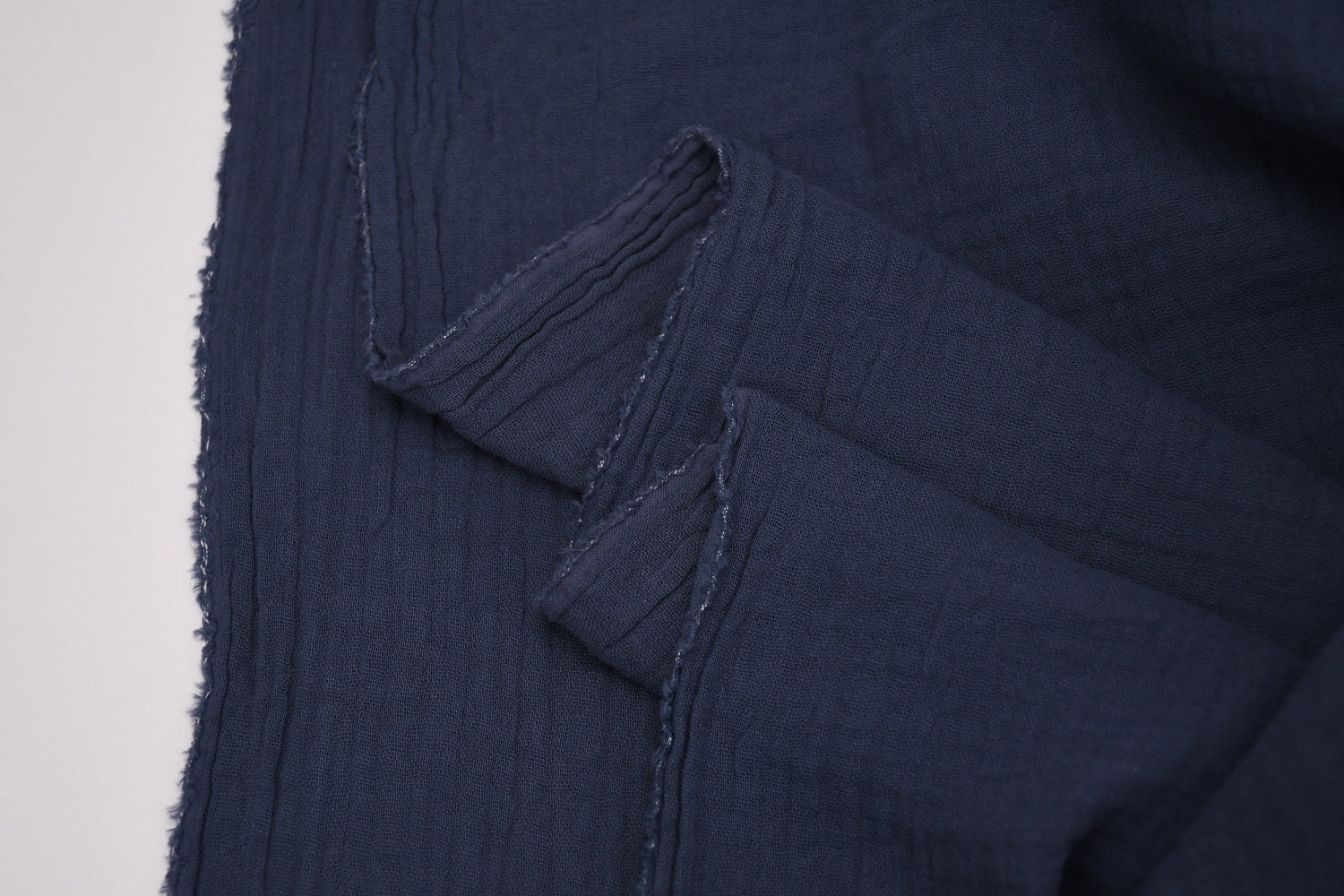 100% Cotton Double Gauze Muslin Fabric - Denim