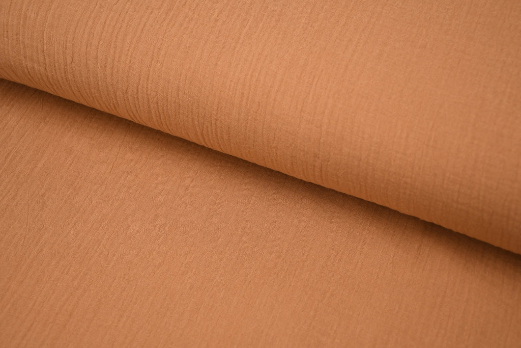 100% Cotton Double Gauze Muslin Fabric - Camel