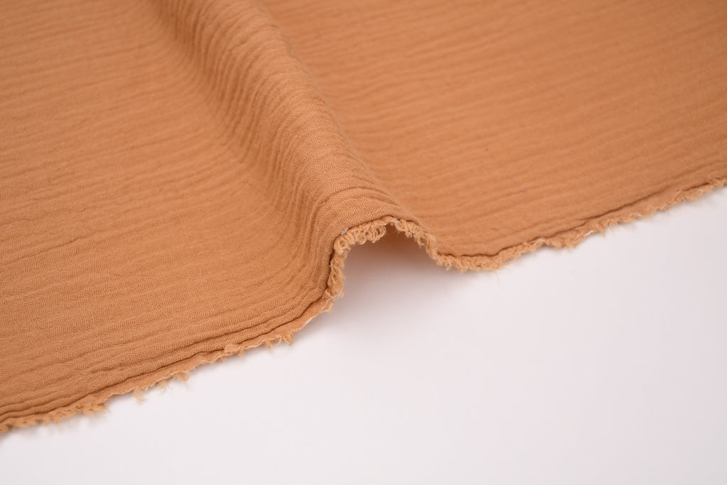 100% Cotton Double Gauze Muslin Fabric - Camel