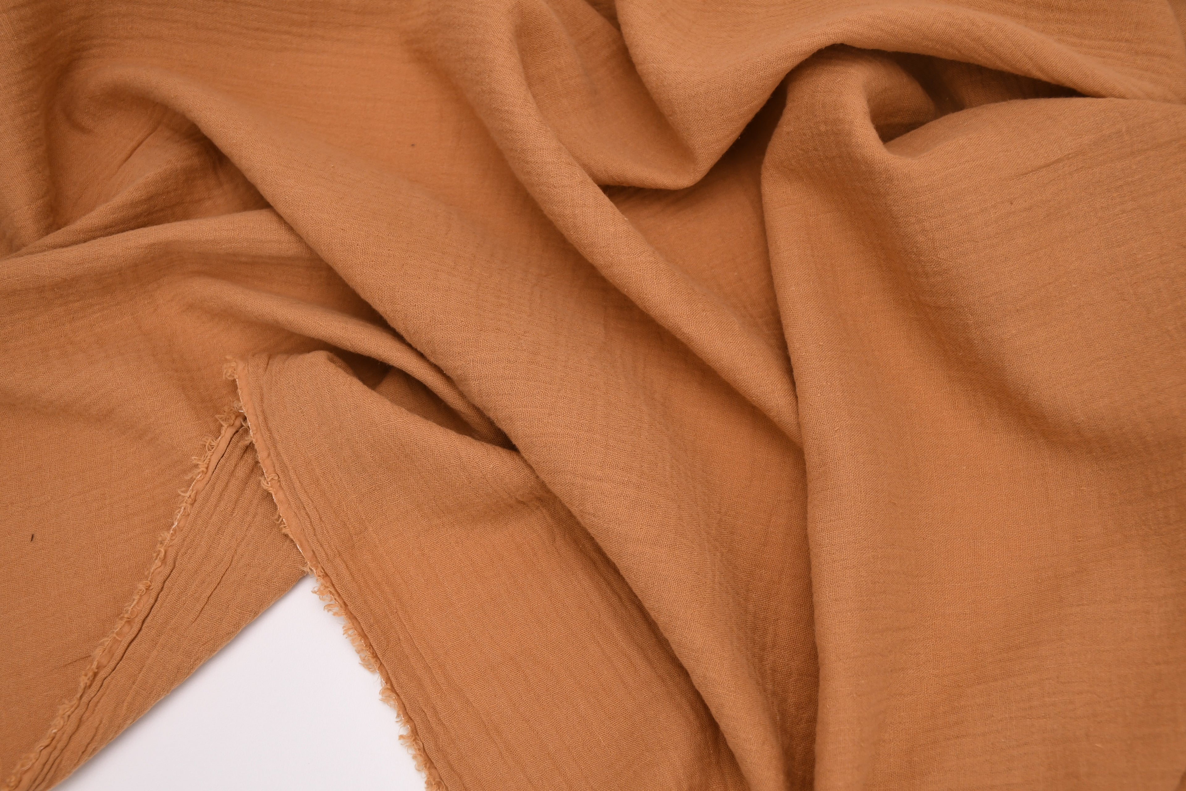 100% Cotton Double Gauze Muslin Fabric - Camel