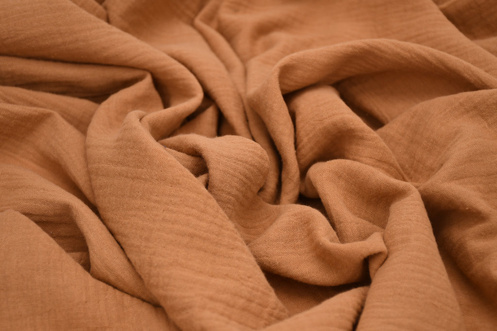 100% Cotton Double Gauze Muslin Fabric - Bronze
