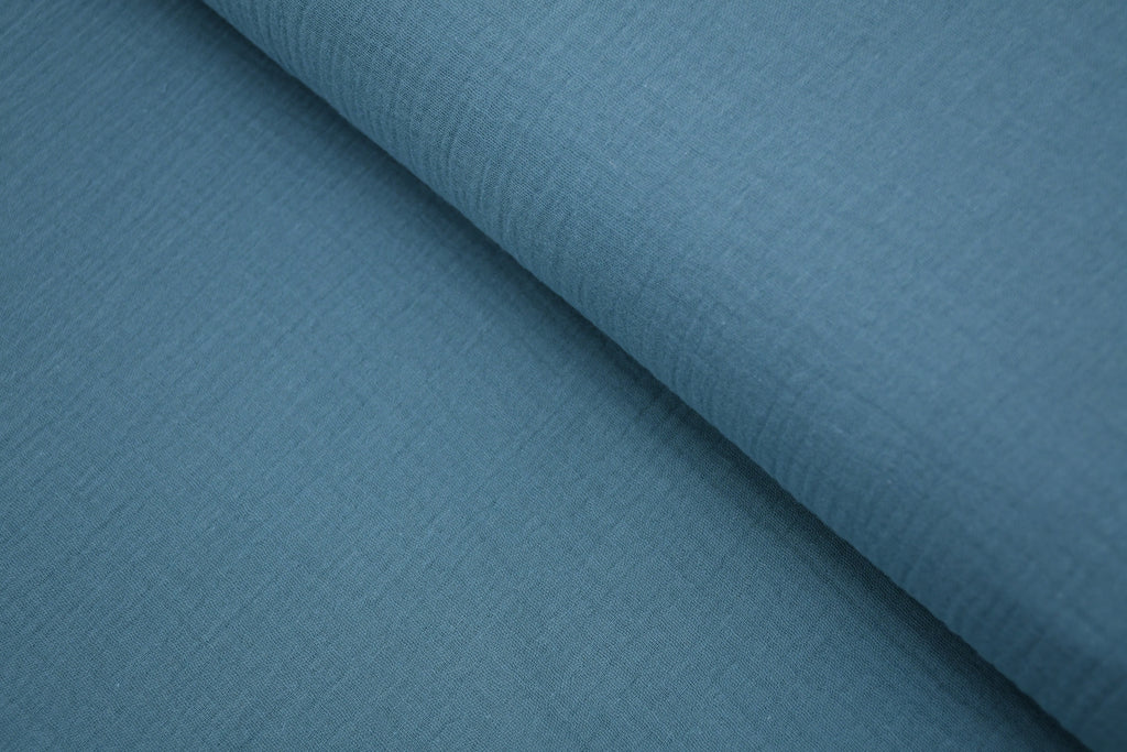 100% Cotton Double Gauze Muslin Fabric -  Soft Teal