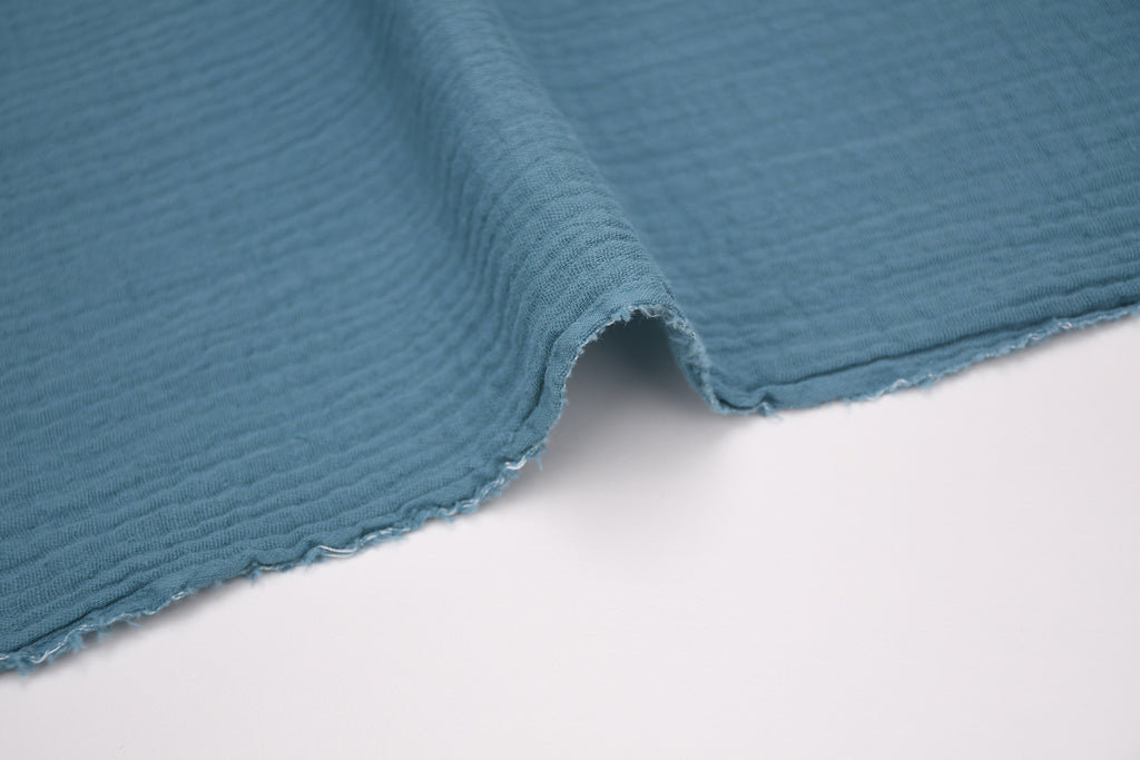 100% Cotton Double Gauze Muslin Fabric -  Soft Teal