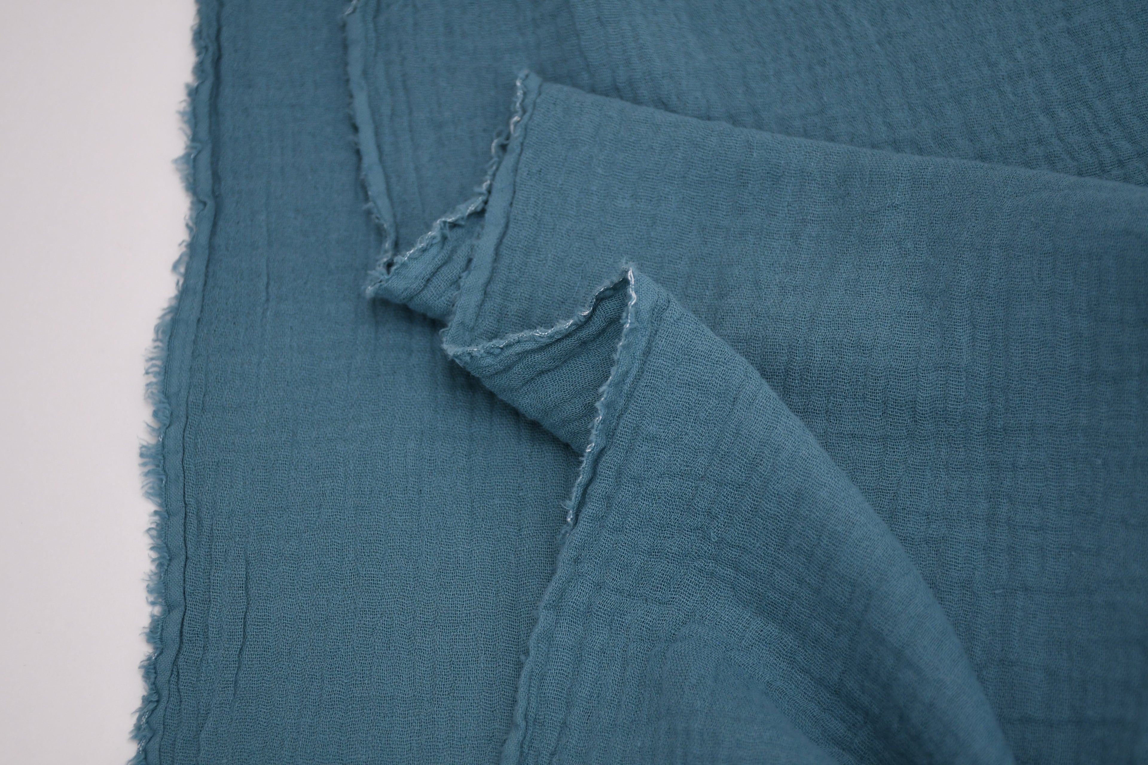 100% Cotton Double Gauze Muslin Fabric -  Soft Teal