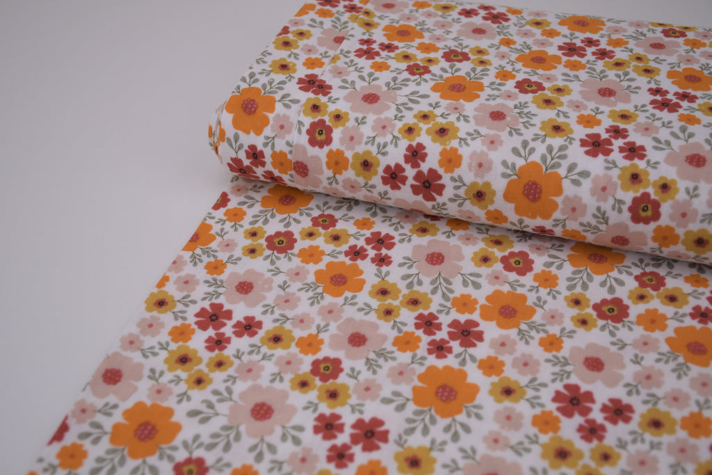 100% Cotton Muslin Double Gauze Print - Retro Wildflowers