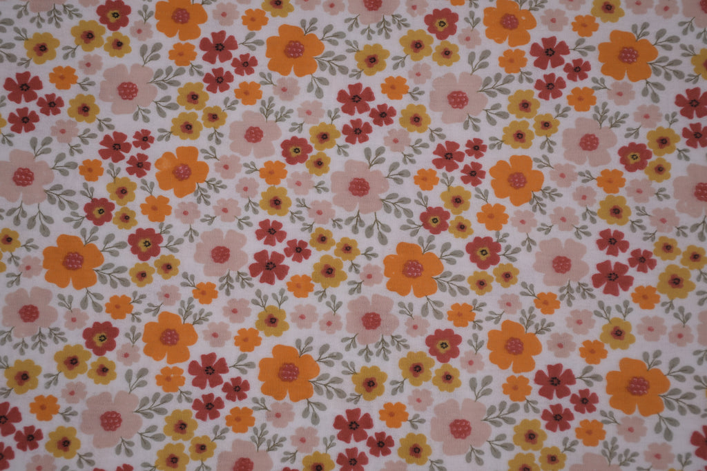 100% Cotton Muslin Double Gauze Print - Retro Wildflowers
